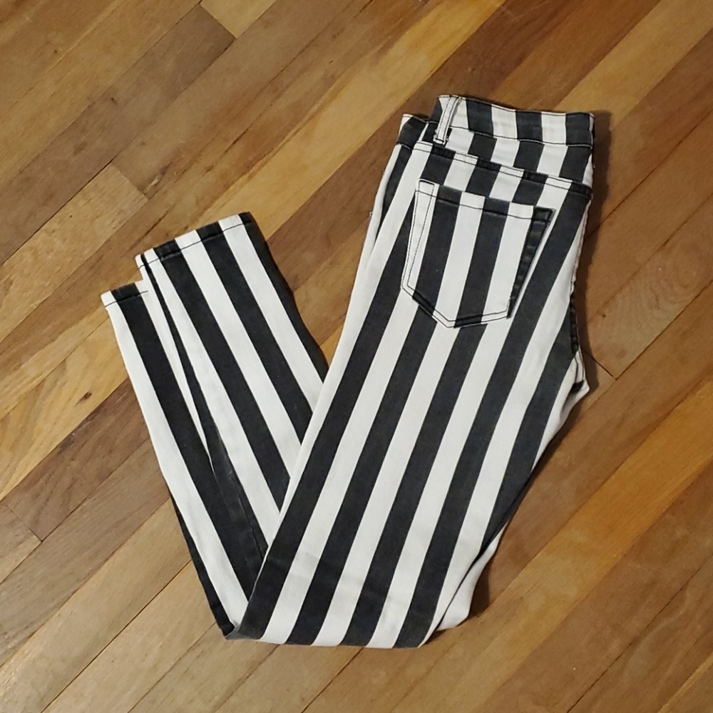 NWOT Striped denim jeans